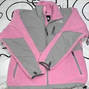 Pink & Grey Fleece Northface Jacket